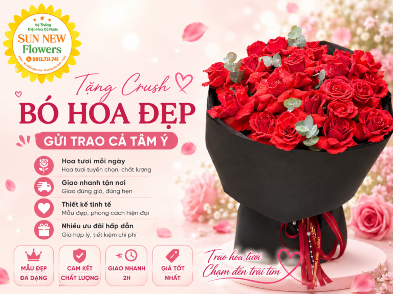 Bó hoa tặng crush Top mẫu hoa đẹp, giá rẻ & ý nghĩa nhất