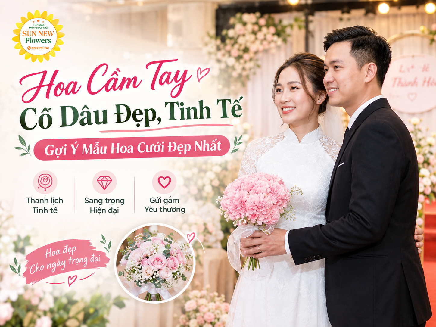 Hoa Cầm Tay Cô Dâu Đẹp, Tinh Tế – Gợi Ý Mẫu Hoa Cưới Đẹp Nhất