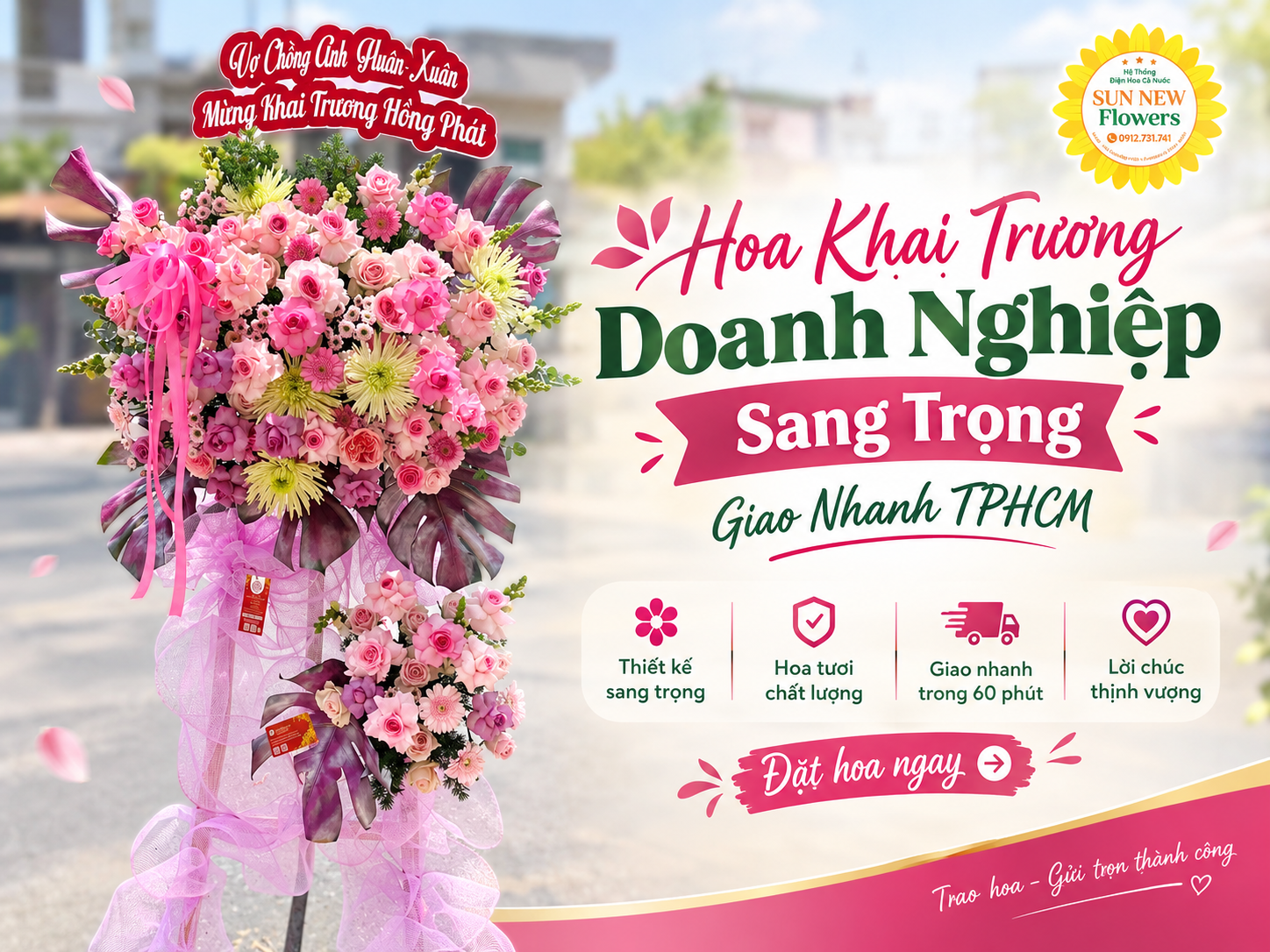 Hoa Khai Trương Doanh Nghiệp Sang Trọng, Giao Nhanh TPHCM