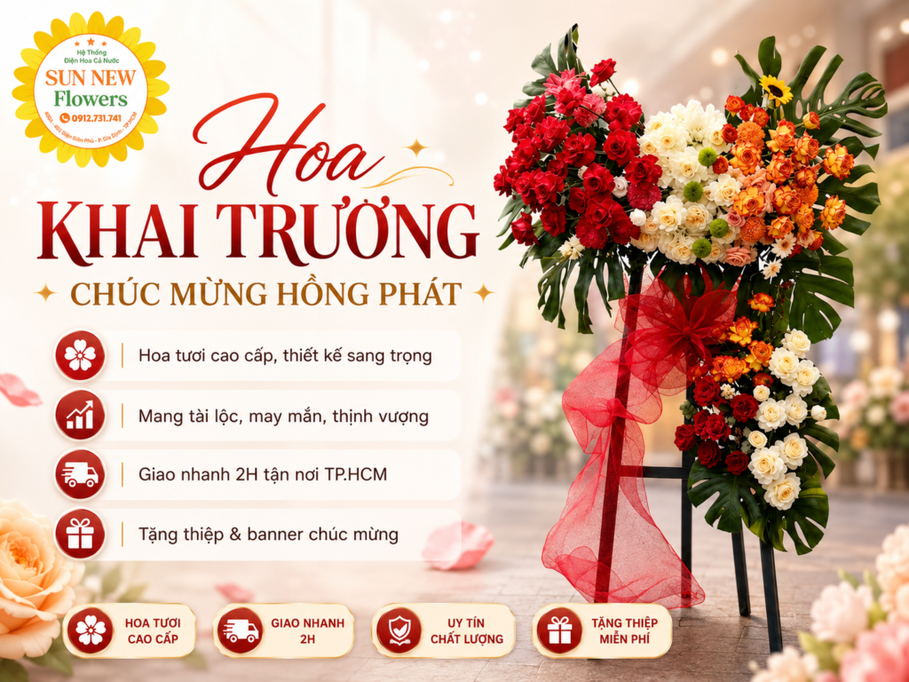 Hoa khai trương nên tặng gì? Top mẫu hoa sang trọng, ý nghĩa