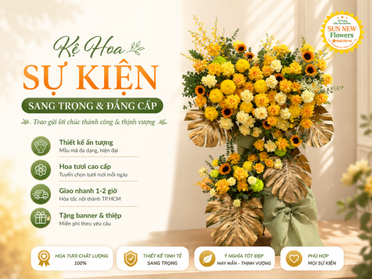 Kệ Hoa Sự Kiện Đẹp, Sang Trọng - Đặt Kệ Hoa Sự Kiện Giá Rẻ TPHCM