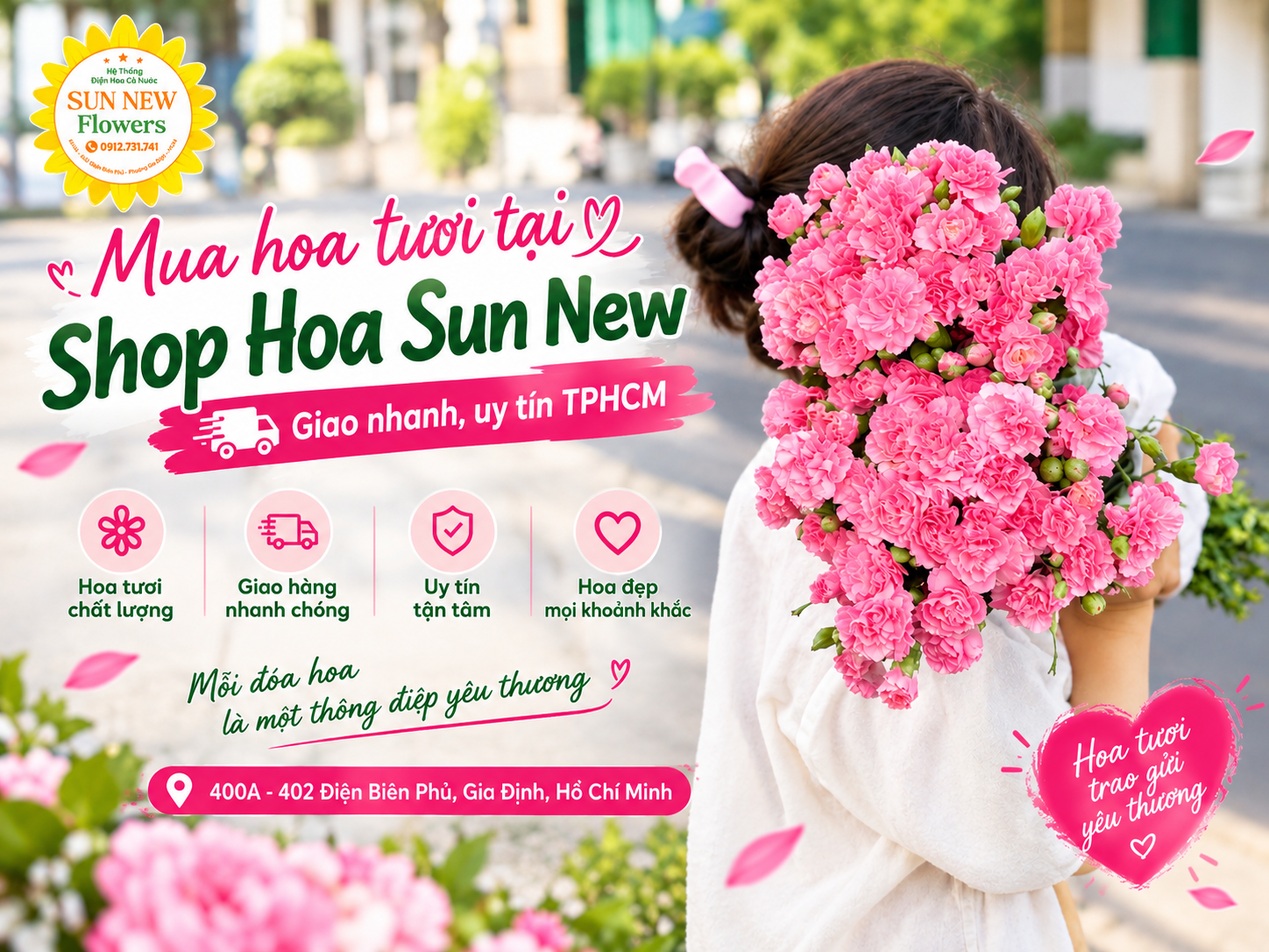 Mua hoa tươi tại Shop Hoa Sun New – Giao nhanh, uy tín TPHCM