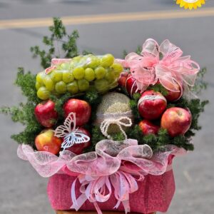 Giỏ trái cây kết hợp dưa lưới và táo đỏ cao cấp