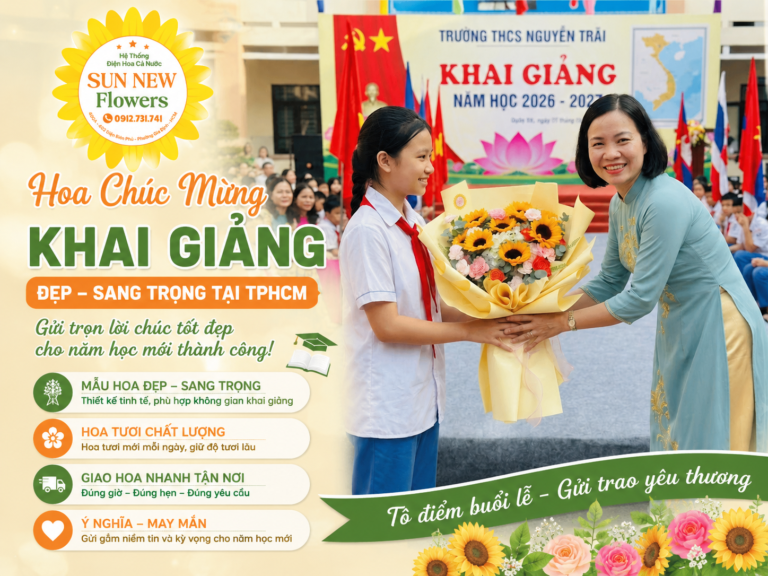 Hoa Chúc Mừng Khai Giảng Đẹp - Sang Trọng Tại TPHCM