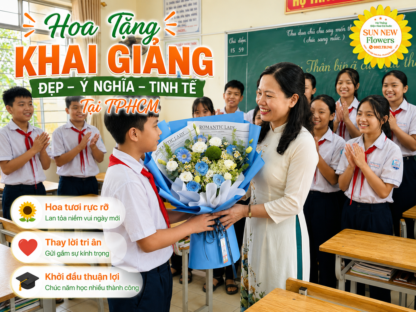 Hoa Tặng Khai Giảng Đẹp, Ý Nghĩa, Tinh Tế Tại TPHCM