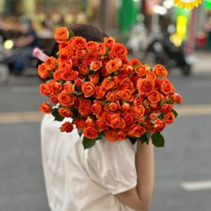 Hoa hồng tiểu muội cam tươi trang trí sự kiện cao cấp
