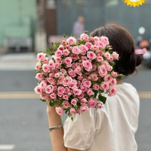 Hoa hồng tiểu muội hồng phấn trang trí sự kiện cao cấp