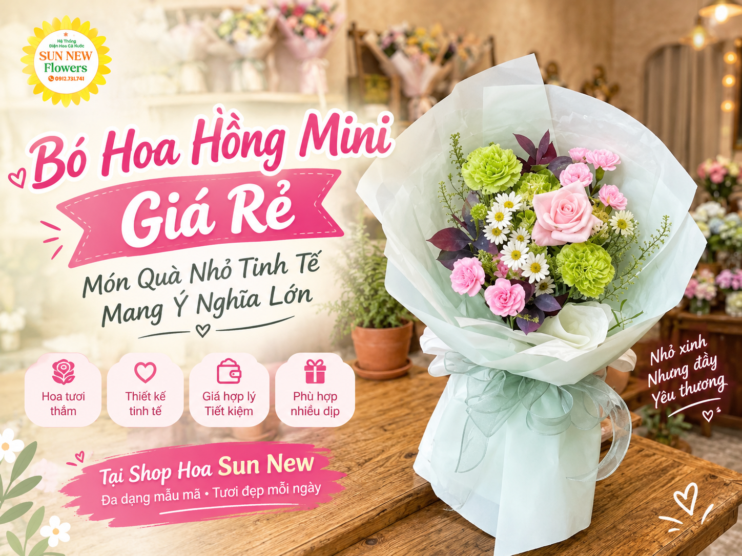 Bó Hoa Hồng Mini Giá Rẻ: Món Quà Nhỏ Tinh Tế Mang Ý Nghĩa Lớn