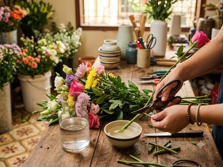 Cách cắt cành hoa tươi đúng kỹ thuật