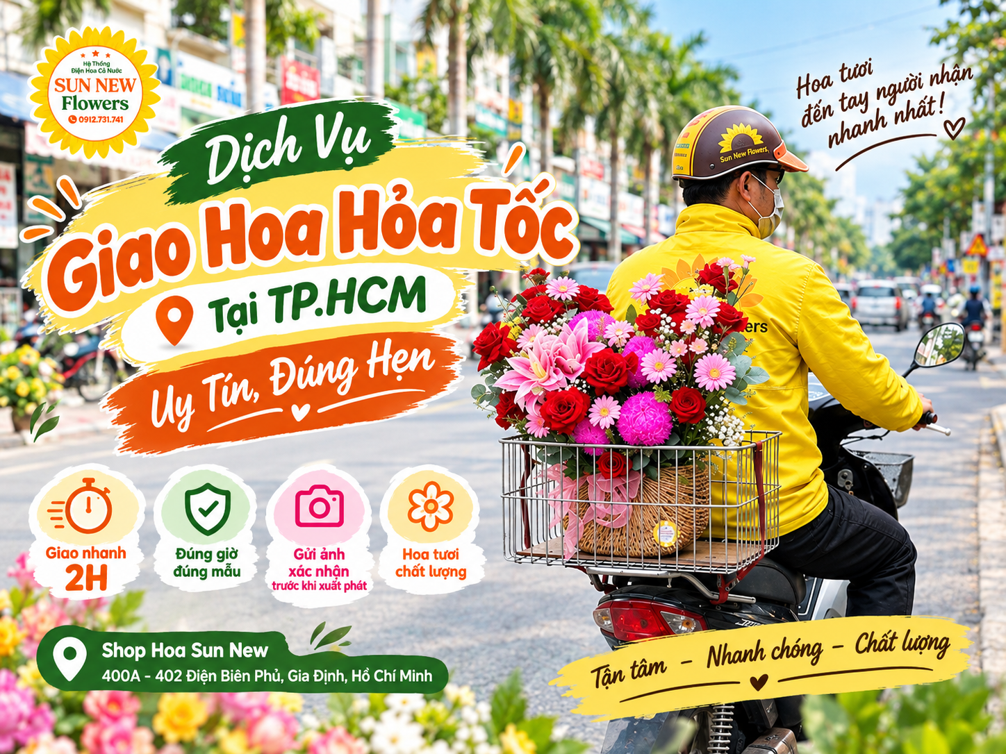 Dịch Vụ Giao Hoa Hỏa Tốc Tại TP.HCM – Uy Tín, Đúng Hẹn