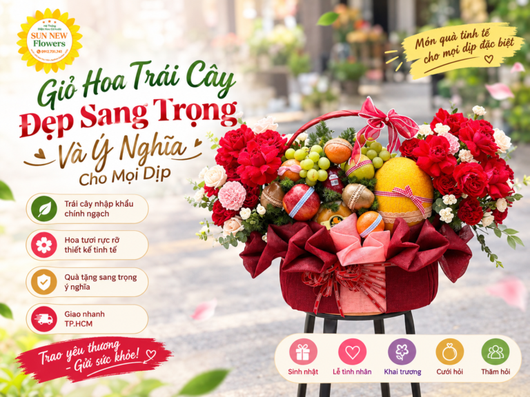 Giỏ Hoa Trái Cây Đẹp Sang Trọng Và Ý Nghĩa Cho Mọi Dịp