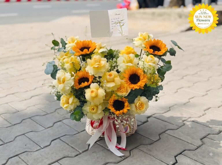 Giỏ hoa hướng dương khai giảng