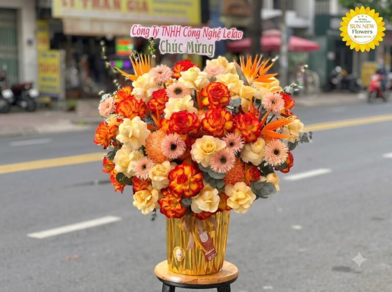Giỏ hoa tươi chúc mừng và cảm ơn
