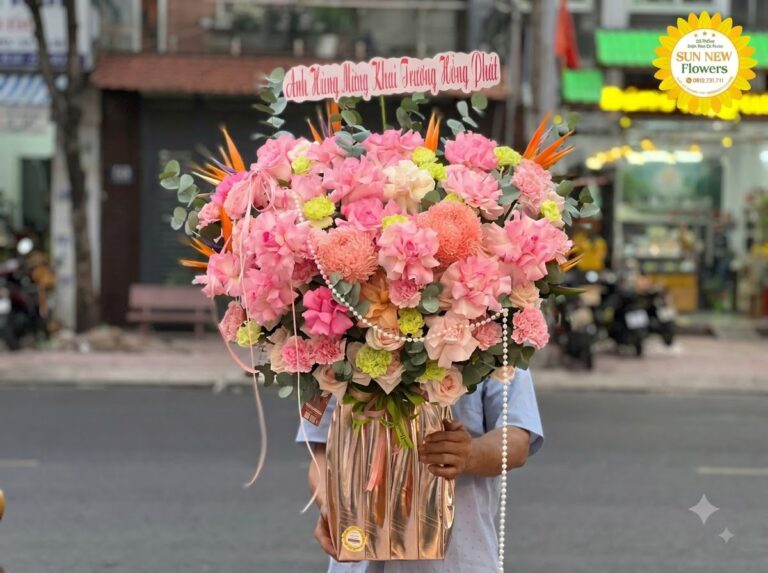 Giỏ hoa tươi khai trương