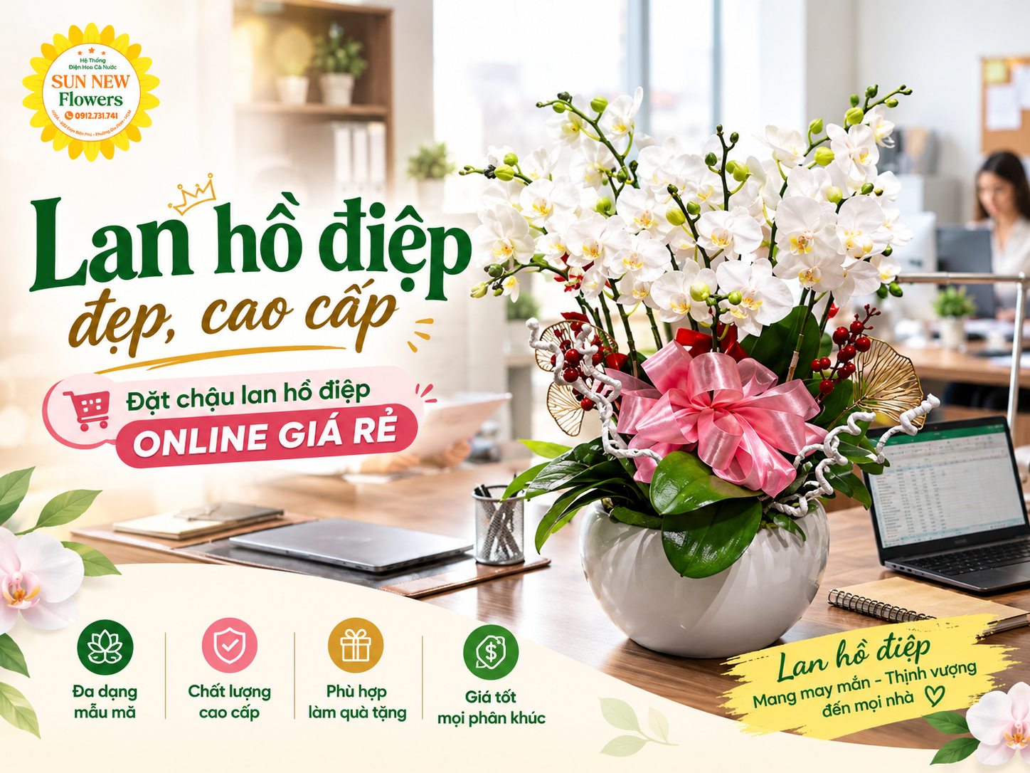 Lan hồ điệp đẹp, cao cấp – Đặt chậu lan hồ điệp online giá rẻ