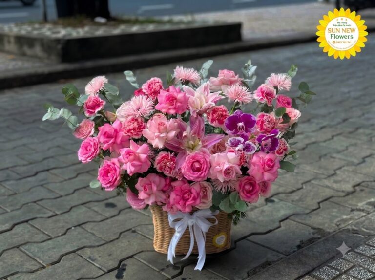 Lẵng hoa sinh nhật cho vợ và lẵng hoa sinh nhật cho bạn gái