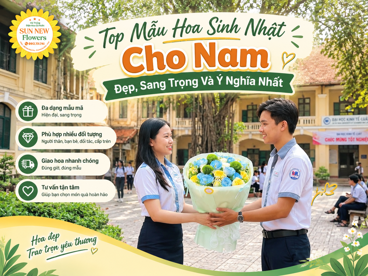 Top Mẫu Hoa Sinh Nhật Cho Nam Đẹp, Sang Trọng Và Ý Nghĩa Nhất