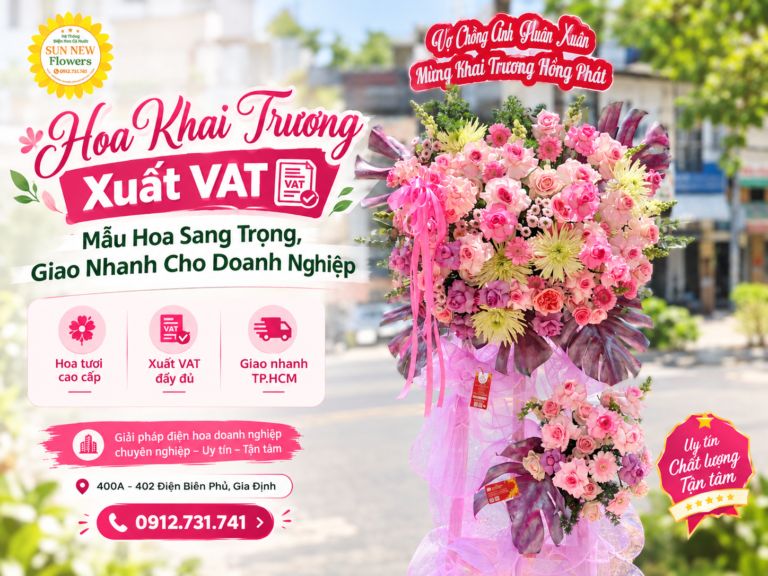 Hoa Khai Trương Xuất VAT – Mẫu Hoa Sang Trọng, Giao Nhanh Cho Doanh Nghiệp