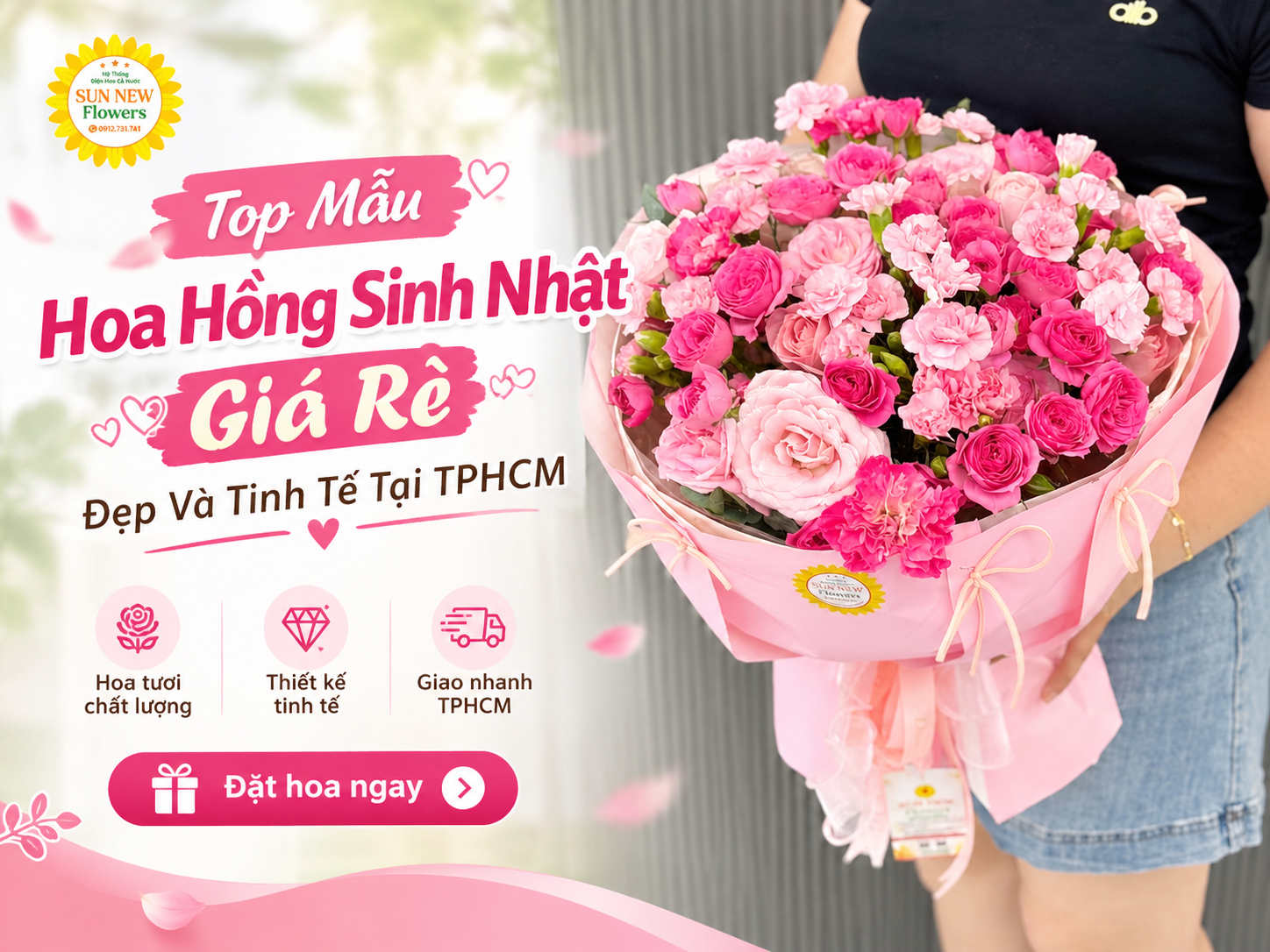 Top Mẫu Hoa Hồng Sinh Nhật Giá Rẻ Đẹp Và Tinh Tế Tại TPHCM
